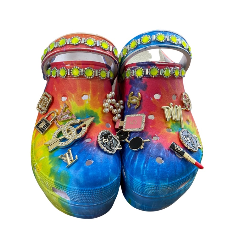 Platform Tie Dye Crocs (Custom)